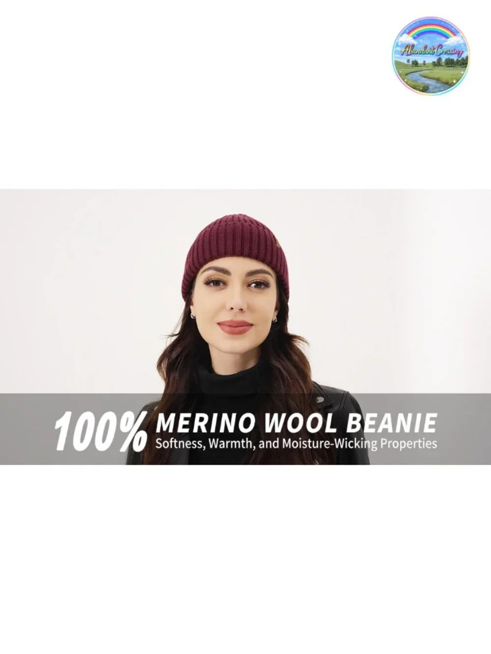 Merino Wool Beanie Unisex Cuffed Plain Knit Hat Soft Warm Winter